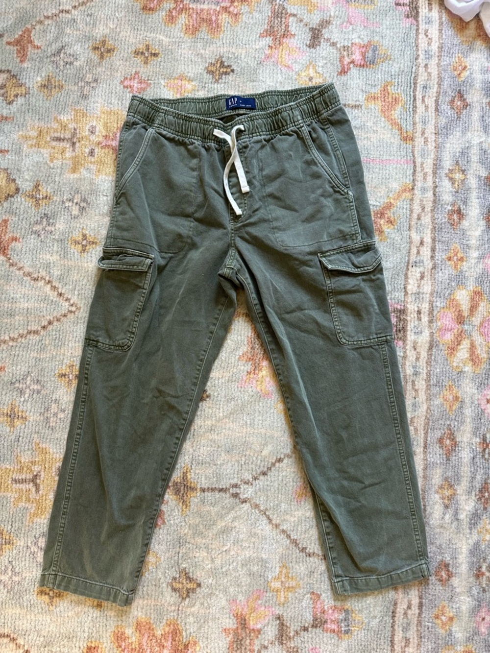 GAP Olive Green Women's Cargo Jogger Pants with Drawstring
